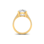 7 Ct Oval Moissanite Women Engagement Rings 14K White Gold Plated
